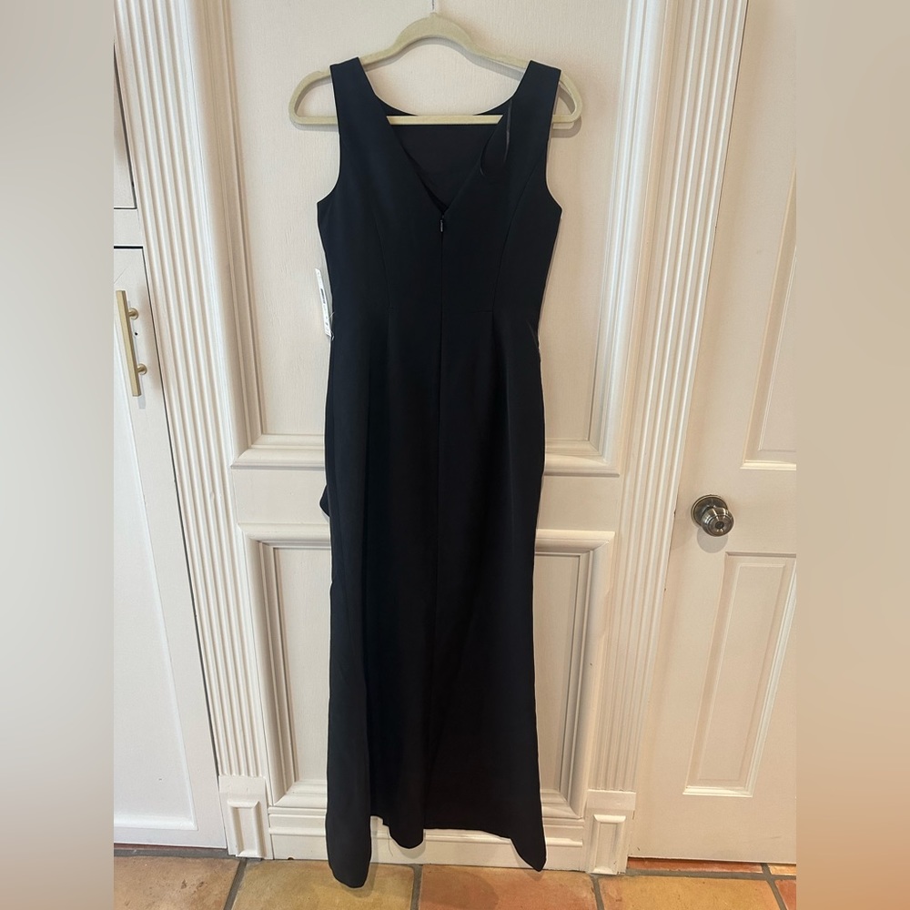 Eliza J Ruffle-Front Sleeveless Maxi Gown – Black, Size 4 NWT Formal Dress - Picture 8 of 12
